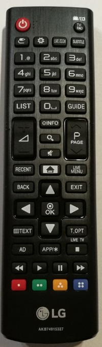 LG AKB74915327 replacement remote control different look