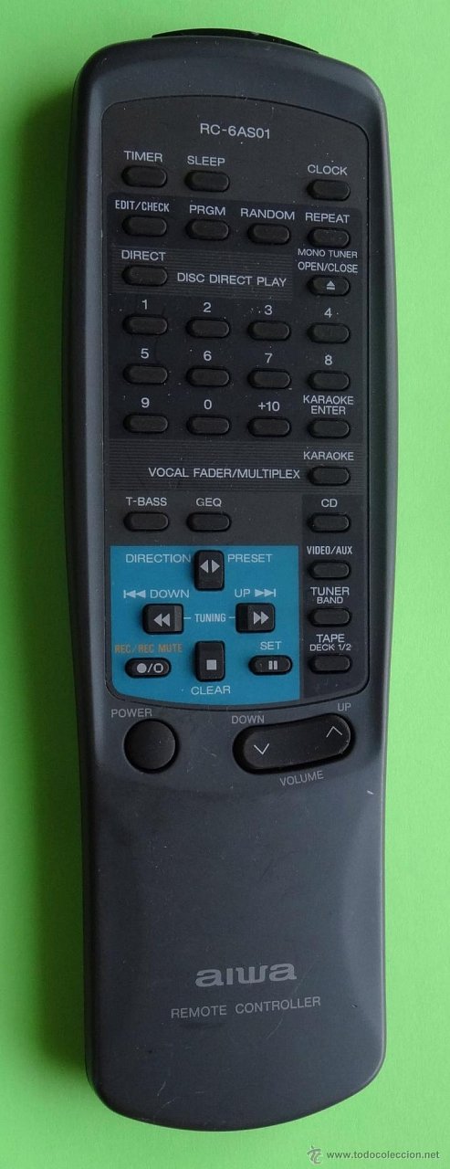 Aiwa RC-6AS01 replacement remote control different look