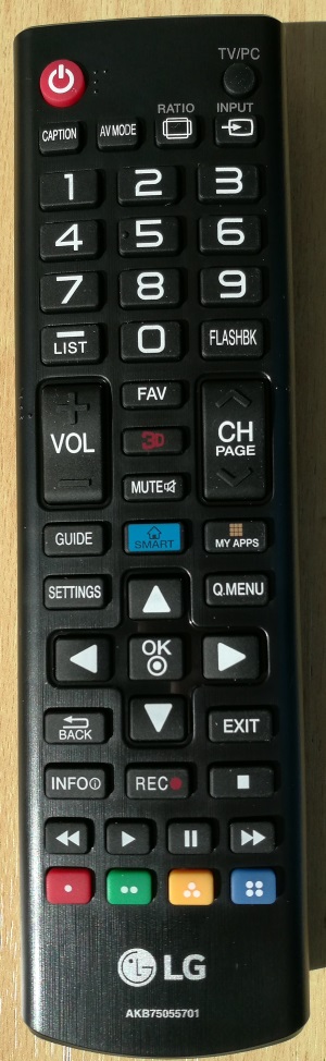 LG AKB75055701 replacement remote control different look