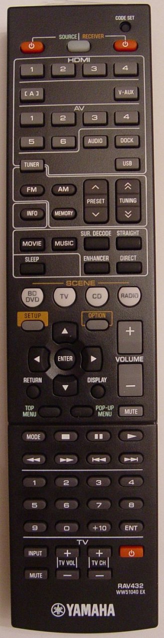 Yamaha RAV432 replacement remote control different look