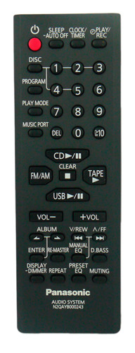 Panasonic N2QAYB000243 replacement remote control different look