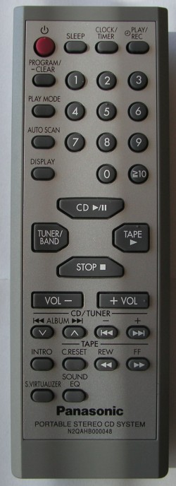 PANASONIC RX-ES23E original remote control N2QAHB000048