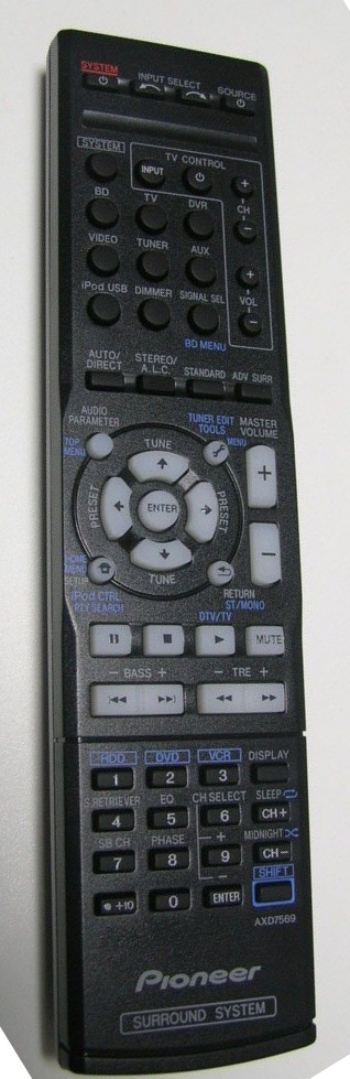 Pioneer AXD7569 - HTP-710, HTP-610, HTP-SB510,  HTP-FS510 original remote control