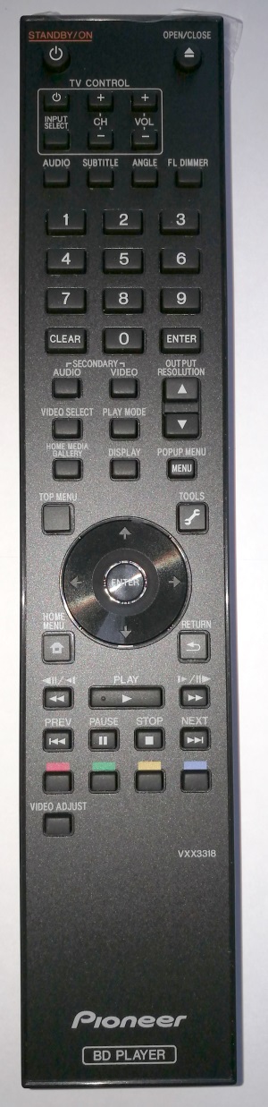 Pioneer VXX3333  = VXX3318 original remote control  BDP-320, BDP-51FD, BDP-V6000