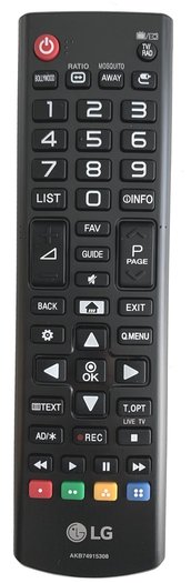LG AKB73756576 original remote control was replaced AKB74915308