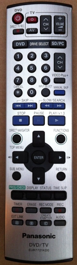 Panasonic EUR7721KD0 EUR7721KDO original remote control