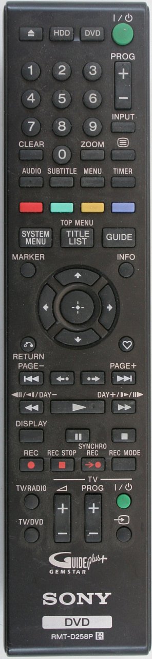 Sony RMT-D258P replacement remote control different look