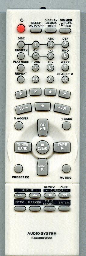 Panasonic N2QAHB000064 replacement remote control different look