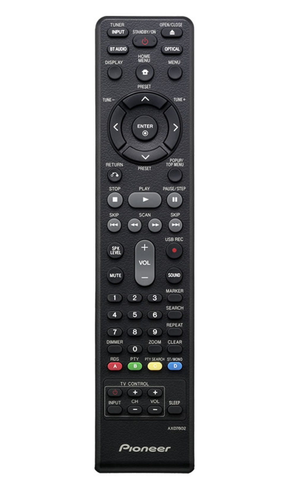Pioneer BCS-FS505 replacement remote control different look AXD7602 - AKB72913843