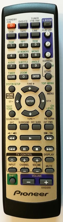 Pioneer XXD3111 replacement remote control different look