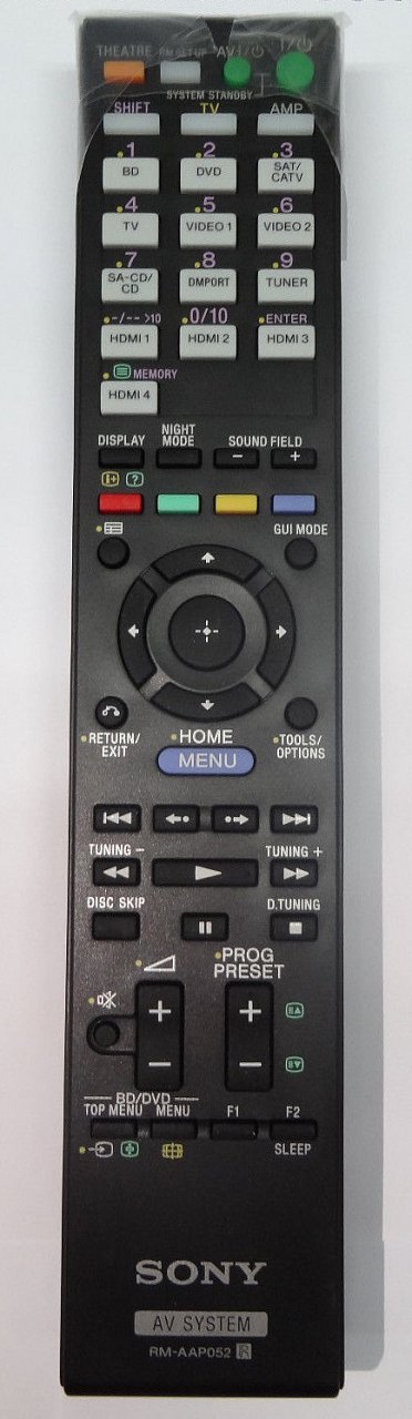Sony RM-AAP052 replacement remote control of another appearance for the amplifier