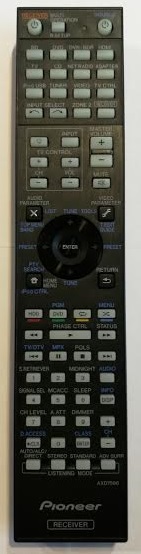Pioneer AXD-7596 for VSX-920, VSX-522 replacement remote control different look. Only for RECEIVER and TUNER.