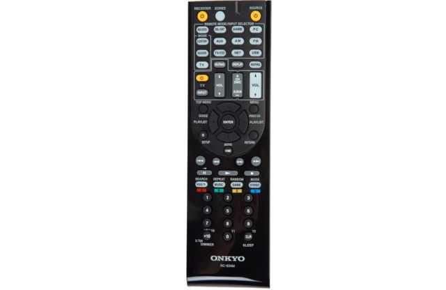 Onkyo RC-834M, TX-NR414 original remote control. Replaced RC-865M