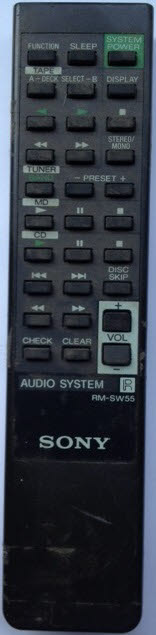 Sony RM-SW55 replacement remote control different look