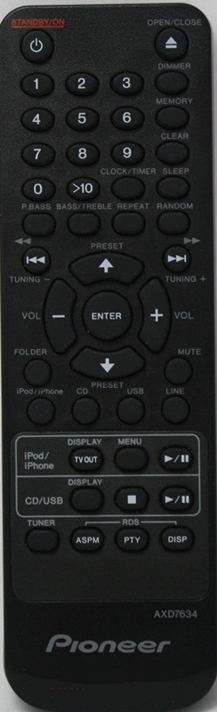Pioneer AXD7634, X-HM10 original remote control