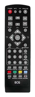 Sencor SDV8806T = ECG DVD4550DVB-T, EDVD3250D, DVD3250HPVR replacement remote control different look